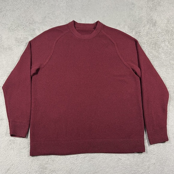 lululemon athletica Other - Lululemon Textured Knit Crewneck Sweater Mens XL Burgundy Sweatshirt